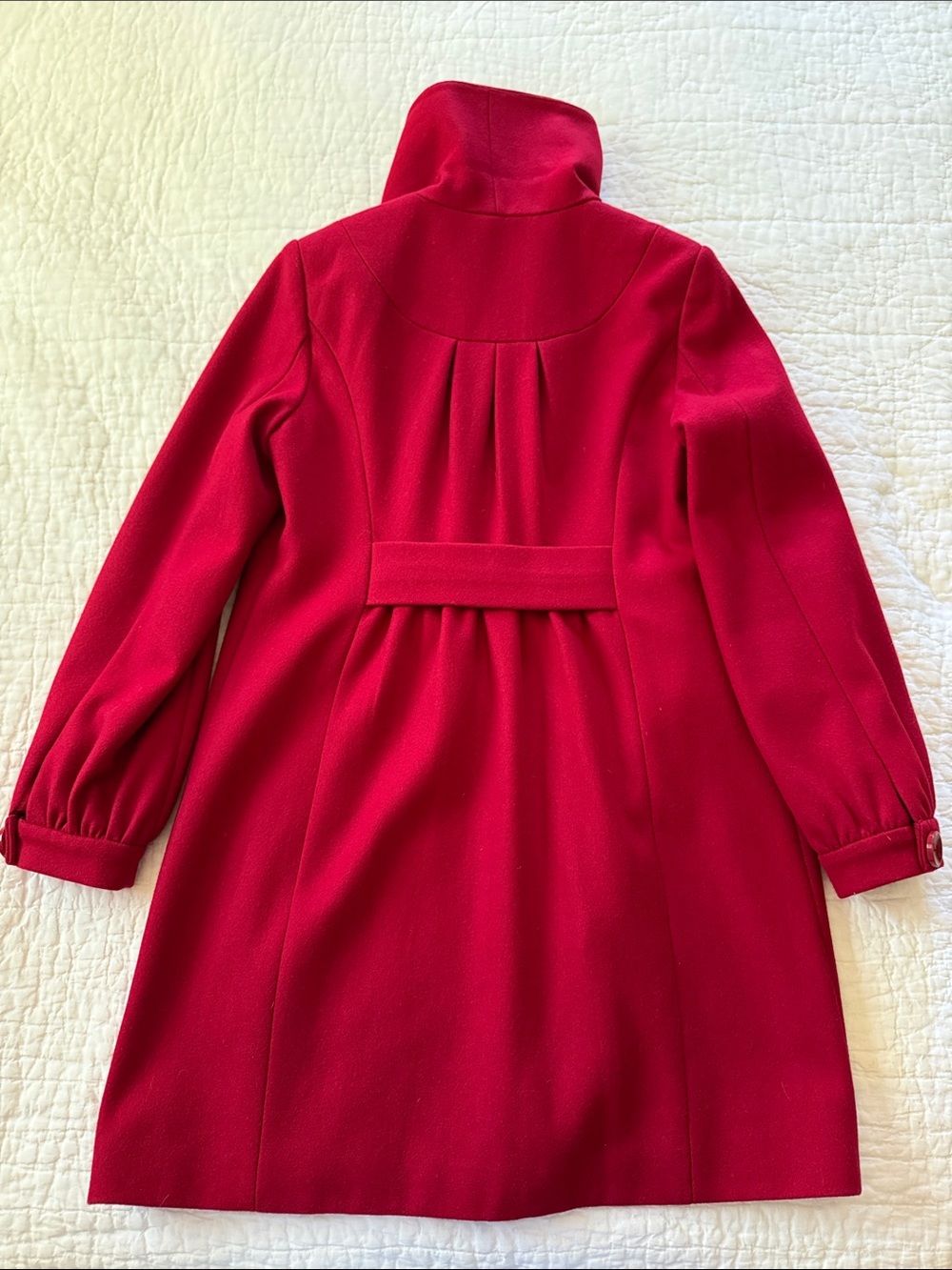 GUESS Women’s Vibrant Red A-Line Holiday Pea Coat - Picture 5 of 5